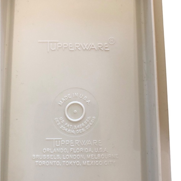 VTG Tupperware Butter Dish Gold White Large USA Made 2PC Hard Plastic 639-11 - Picture 3 of 6